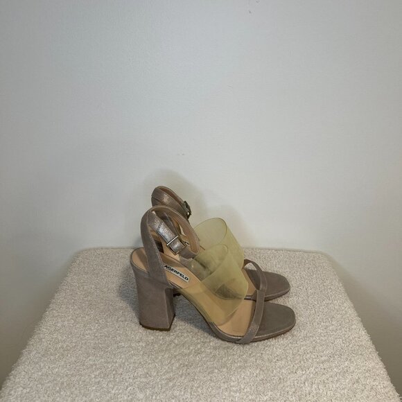 Karl Lagerfeld Paris | Raya Leather Ankle Strap Sandals - Picture 3 of 7